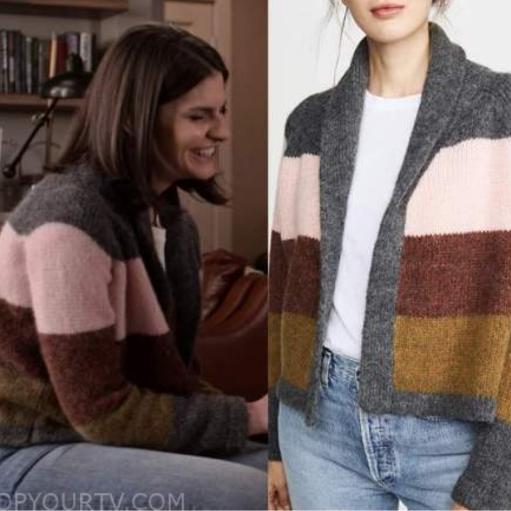 THE GREAT Allison's striped cardigan on Grace and Frankie On Tv Size 0